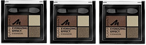 Manhattan Eyemazing Effect Eyeshadow – Schmink-Palette aus vier schimmernden Lidschatten-Farben für Smokey Eyes – Farbe Brownie Break 95R – 3 x 5g