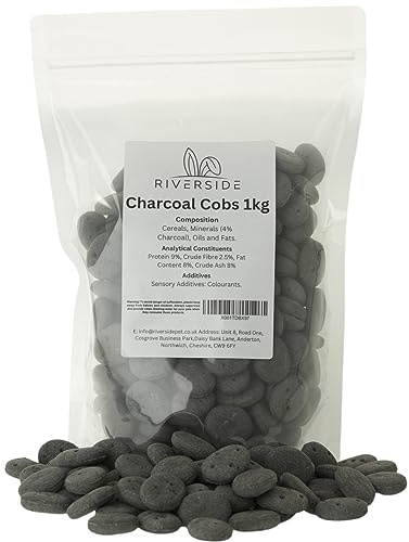 Charcoal Cobs Dog Biscuits 1kg - Activated Charcoal Dog Treats - Helps Aid Digestion, Reduce Wind & Plaque (UK MADE)
