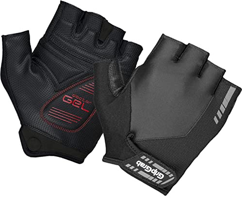 GripGrab ProGel Fahrradhandschuhe Sommer - 4mm DoctorGel Polster Halbfinger | Kurzfinger Radhandschuhe Herren für Rennrad und Gravel Bike, Stoßdämpfende Gel-Polsterung, Ausziehhilfen, Klettverschluss