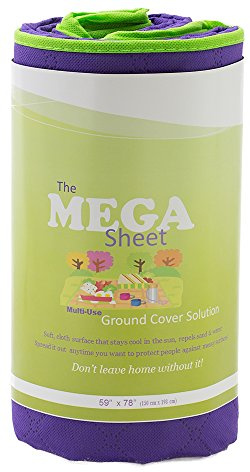 Mega Sheet Multi-Purpose Ground Cover Picnic Mat Blanket Reversible Purple/Lime