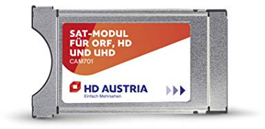 HD Austria Module CI CAM701, carte HD (ORF HD, ATV HD, PULS 4 HD, plus de 80 chaînes HD, HD Austria Application TV, connecteur CI+, installation facile)
