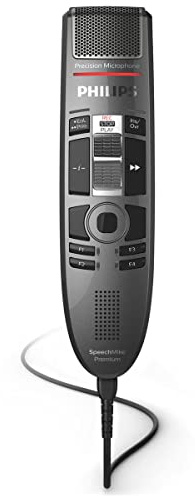 Philips SMP3810 SpeechMike Premium Touch Precision USB Microphone with Integrated Barcode Scanner - Slide Switch Operation