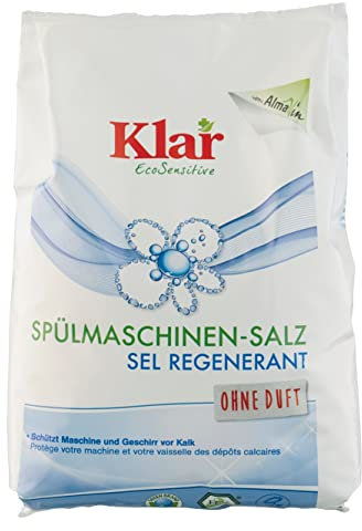 Klar eco Sensitive Geschirrspülsalz 2kg, ohne Duft, Kalkschutz für alle Spülmaschinen, Regeneriersalz, vegan