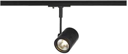 SLV, Lampada con sistema monofase BIMA 1 / Faretto, spot LED, faretto a soffitto, lampada a soffitto, sistema a binari, illuminazione da interno / GU10 50W nero Adattatore monopolare alluminio