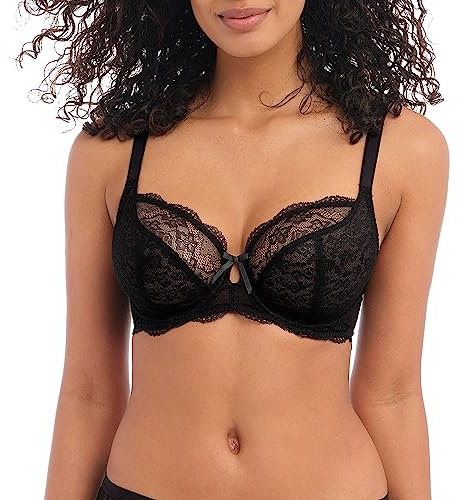 Freya Women's Fancies 1011 Underwire Non Padded Plunge Bra, Black, 30G