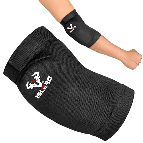 Islero Fitness Armbågsskydd elastiskt stöd MMA kampsport boxning UFC (Small/Medium)
