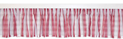 SeGaTeX home fashion Querbehang zur Küchengardine „Melli in Rot“ mit Reihband rot-Weiss-kariert Bistrogardine 30 x 200 cm