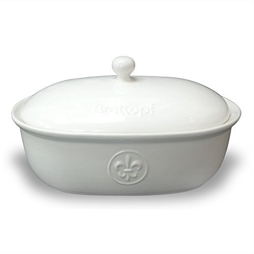 Brottopf, Zwiebel + Knoblauchtopf mit Lilie cremefarben Brot backen Rezepte