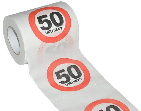 alles-meine.de GmbH Toilettenpapier 25m - 50. Geburtstag/fünfzig und Sexy - Verkehrsschild WC Klopapier Klopapier lustig Klorolle große Rolle