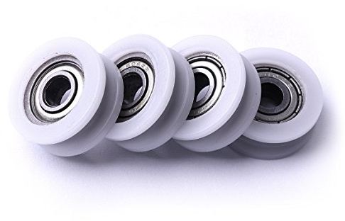 ATOPLEE 4 Stück Nylon Laufrollen mit U-Nut - für Schiebetore, Winkelprofile, Schubladen - Größe 8x30x9,7mm (±0,2mm) / 0,31x1,18x0,38 Zoll
