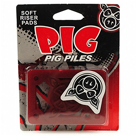 PIG Piles RISERS Skateboard 1/8 Riser Pads Shock Pads RED
