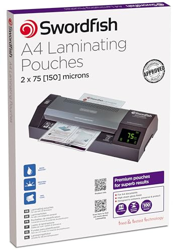 Swordfish A4 2 x 75 (150) Micron Laminating Pouches [Pack of 100] Ref: 48017