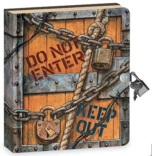 Peaceable Kingdom Keep Out 6.25 Lock and Key, Lined Page Diary for Kids