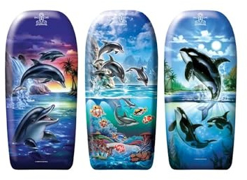 Neustanlo | Bodyboard | Motiv: Delfine | 82 cm | hochwertiges EPS | ideal als Schwimmhilfe Kickboard Surfbrett Surfboard oder Schwimmbrett