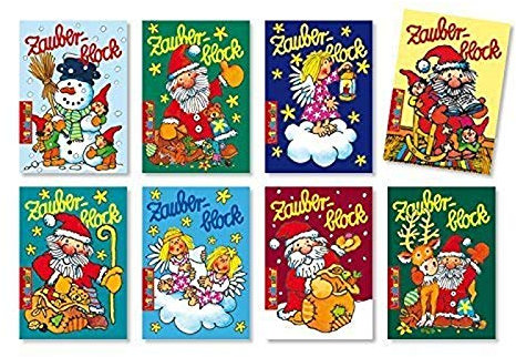 Lutz Mauder 8 Zauberblöckchen im Set - Weihnachten (A8-7,5x5,2cm) - 8 Motive