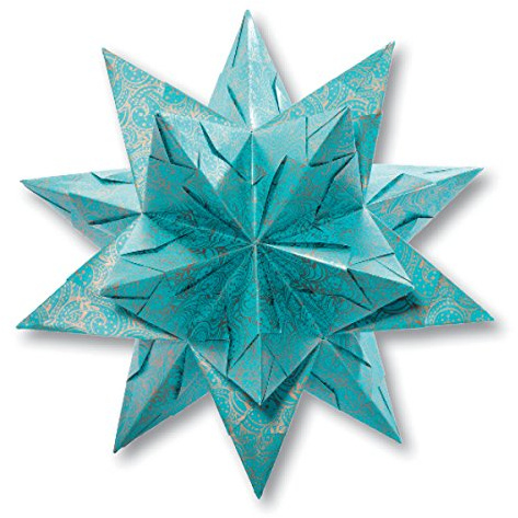 Folia Bascetta Stern 'Winterornament', 15x15cm, türkis/kupfer, 32-teilig (1 Set)