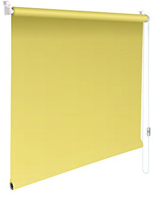 Original Easy-Shadow Mini Klemmfix Rollo Stoffmaß Breite 157 x 120 cm Höhe - GELB lichtundurchlässig Verdunkelung Verdunkelungsrollo Kettenzugrollo Seitenzugrollo Mini-Rollo mit Kettenzug - Minirollo Klemmrollo ohne bohren inklusive Klemmträger Easy&Fix - Maßanfertigung