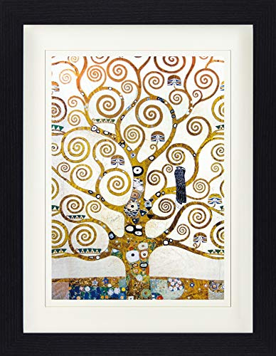 1art1 Gustav Klimt Poster Der Lebensbaum (Detail) Gerahmtes Bild Mit Edlem Passepartout | Wand-Bilder | Im Bilderrahmen 40x30 cm