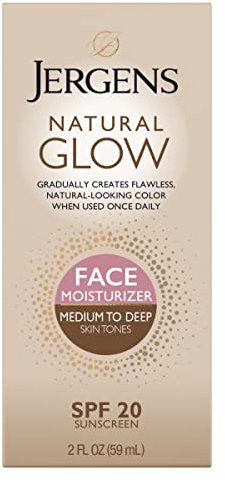 Jergens Natural Glow Healthy Complexion Daily Facial Moisturizer for Medium to Tan SPF, 2 Ounce