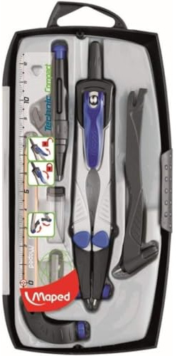 Maped - Compas Technic Compact - Coffret 7 pièces - compas Collège