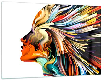 Decoracion Salon efectos expresionismo chica fantasía Vidrios decorativos 120x80cm Cuadro Sobre Vidrio Moderno Cuadros Pared Impresiones Impresión en Cristal Wall Art Prints Grande XXL GAA120x80-3083