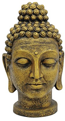 Euro Palms 83313235 Testa di Buddha, 75 cm, Oro Anticato