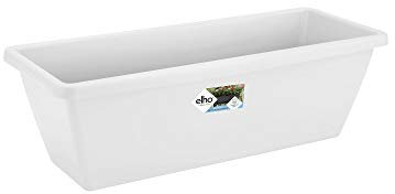 Elho Barcelona Trough 70 - Jardinera por Balcón Exterior - Ø 69.8 x H 16.0 cm - Blanco/White