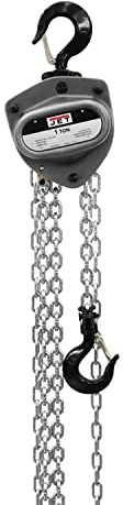 JET 1-Ton Hand Chain Hoist, 15' Lift, Overload Protection (L-100-100WO-15)