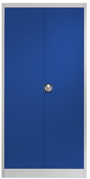 mauser | Stahlschrank mit Flügeltüren | 4 Fachböden | T 500 mm | lichtgrau/Ultramarin