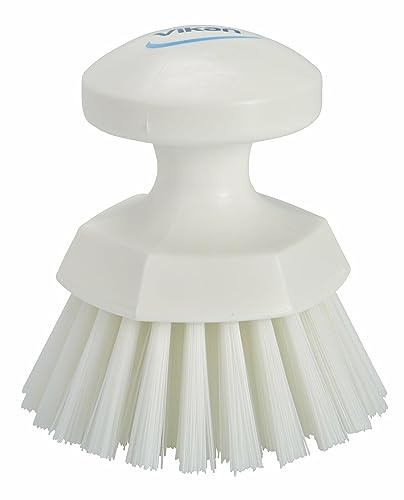 VIKAN Round Hand Brush, Hard, Fully HACCP Compliant, White