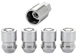 McGard 24154 Chrome Cone Seat Wheel Locks (M12 x 1.25 Thread Size) - 4 Locks / 1 Key
