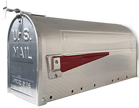 Arregui Americano E2101 Individueller Briefkasten aus Aluminium im amerikanischen Stil, Größe L (C4-Zeitfschriften und Umschläge), Edelstahl