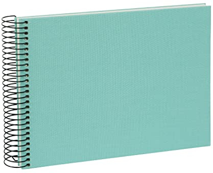 goldbuch 20507 Spiralalbum Bella Vista, Foto Album 24x 17cm, Fotoalbum mit 40 weiße Seiten, Erinnerungsalbum aus Leinen, Fotobuch für Bilder und Fotos zum Einkleben, Aqua