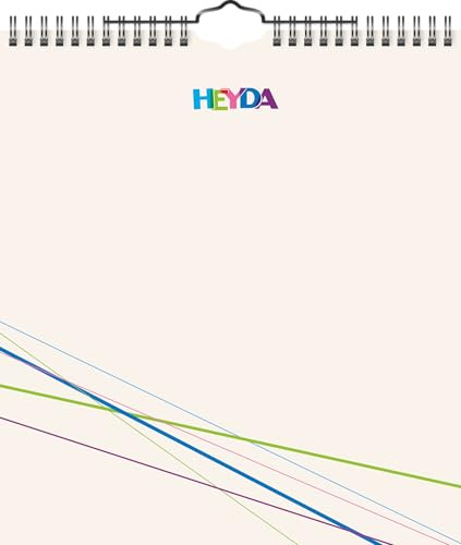 Heyda 2070452 Bastel-/Kreativkalender, 13 Monatsblätter, 215 x 240 mm, Kalendarium immerwährend, Wire-O-Bindung mit Aufhänger, Deckblatt beige