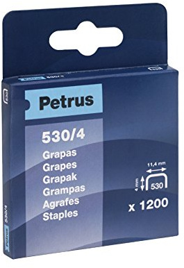 PETRUS 77512 - Caja 1200 ud. grapas cobreadas modelo 530/4 mm