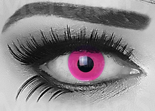 Meralens A0355 Glow Pink Kontaktlinsen mit Pflegemittel mit Behälter ohne Stärke, 1er Pack (1 x 2 Stück)