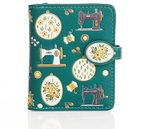 Shagwear Portemonnaie Geldbörse für junge Damen, Mädchen Geldbeutel Portmonaise Designs:, Nähzeug Helltürkis/ Sewing Needs, SM