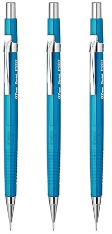Pentel 0.7mm (p207) blau P200 AUTOMATIC MECHANISCH Entwurf Stift nachfüllbar Kabel Radierer p207-c (3er Pack)