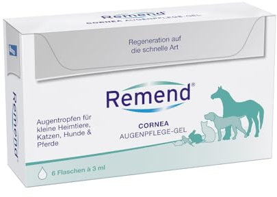 REMEND Cornea Augenpflege-Gel – regenerierende Augentropfen bei Hornhautschädigungen – sanfte Augenpflege für Hunde, Katzen, Pferde & kleine Heimtiere – 6 x 3 ml