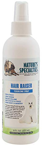 Nature's Specialties Hair Raiser Texturierungsspray für Hunde - Pflegespray für Hunde - Verleiht dem Fell Volumen & Glanz - Antistatik und Frizz - Nicht klebende Formel, 237ml
