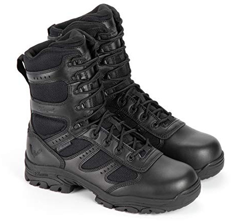 Thorogood Unisex Deuce 8 Waterproof Side-Zip Black Tactical Boots with Full-Grain Leather, Soft Toe, and Slip-Resistant Outsole, BBP and EH Rated, Black - 9.5 M