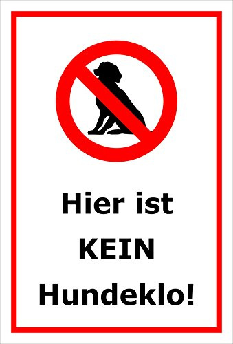 Aufkleber Hier ist kein Hundeklo - 30x20cm – 20 Var S00187-001-B