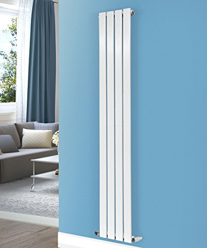 NRG 1800x272mm Vertical Flat Panel Designer Bathroom Tall Upright Central Heating Premium Radiator Gloss White Single Column