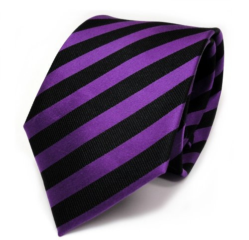 TigerTie Designer Seidenkrawatte in gestreift - Clubstreifen - Krawattenbreite 8 cm