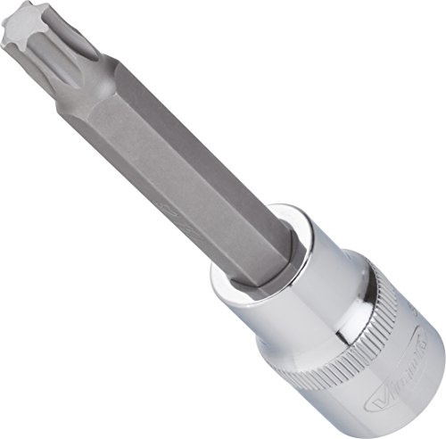 VIGOR Schraubendrehereinsatz, V2170, 1/2″, T Profil, SW T55 | Antrieb 1/2 Zoll (12,5 mm) Vierkant hohl, Abtrieb T Profil, Länge l2 100 mm, 107 g, SW T55 , 1/2″ , T Profil