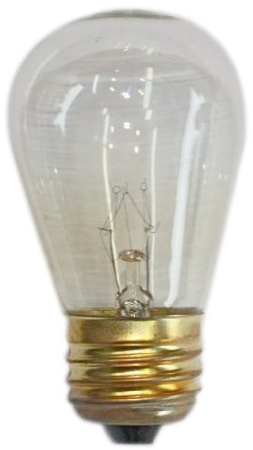 String Light Company S1411WC Clear S14 Light Bulb with E26 Base, 11-Watt (Pack of 12)