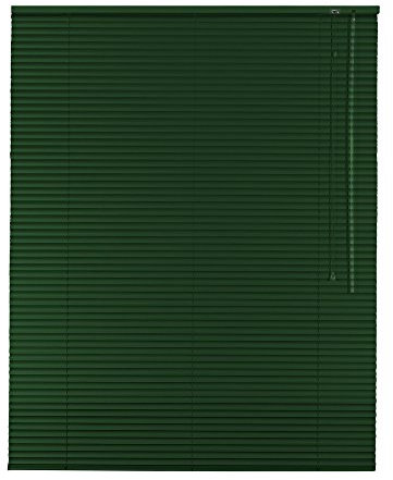 Hochwertige Klemmfix Aluminium Jalousie Rollo Alu Jalousette 40 x 120 cm / 40x120 cm in Farbe grün/dunkelgrün inkl. 2 Stück Klemmträger/Klemmhalter Träger - Bedienseite rechts // Fensterjalousie Klemmjalousie Easy&Fix montiert