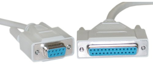 Câble Null Modem, DB9 Femelle vers DB25 Femelle, 8 conducteurs, 3 m