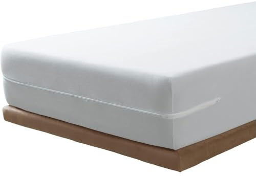 SAVEL - Funda de colchón elástica de algodón 90x190/200 cm | Cubre colchón con Cremallera | Protector de colchón Transpirable y Ajustable | Blanco
