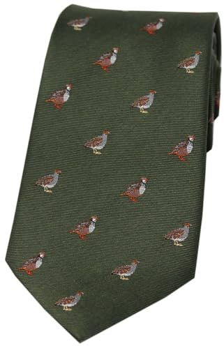 Soprano Corbata de seda tejida con diseño de Grouse y perdiz
